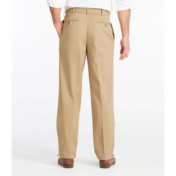 L.L. Bean Men's Wrinkle-Free Double L® Chinos,  Classic Fit Pleated Size 37x28 D - Picture 3 of 9